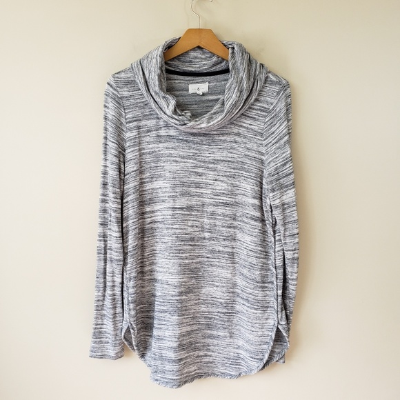 Lou & Grey Tops - Lou & Grey Gray Space Dye Cowl Neck Top